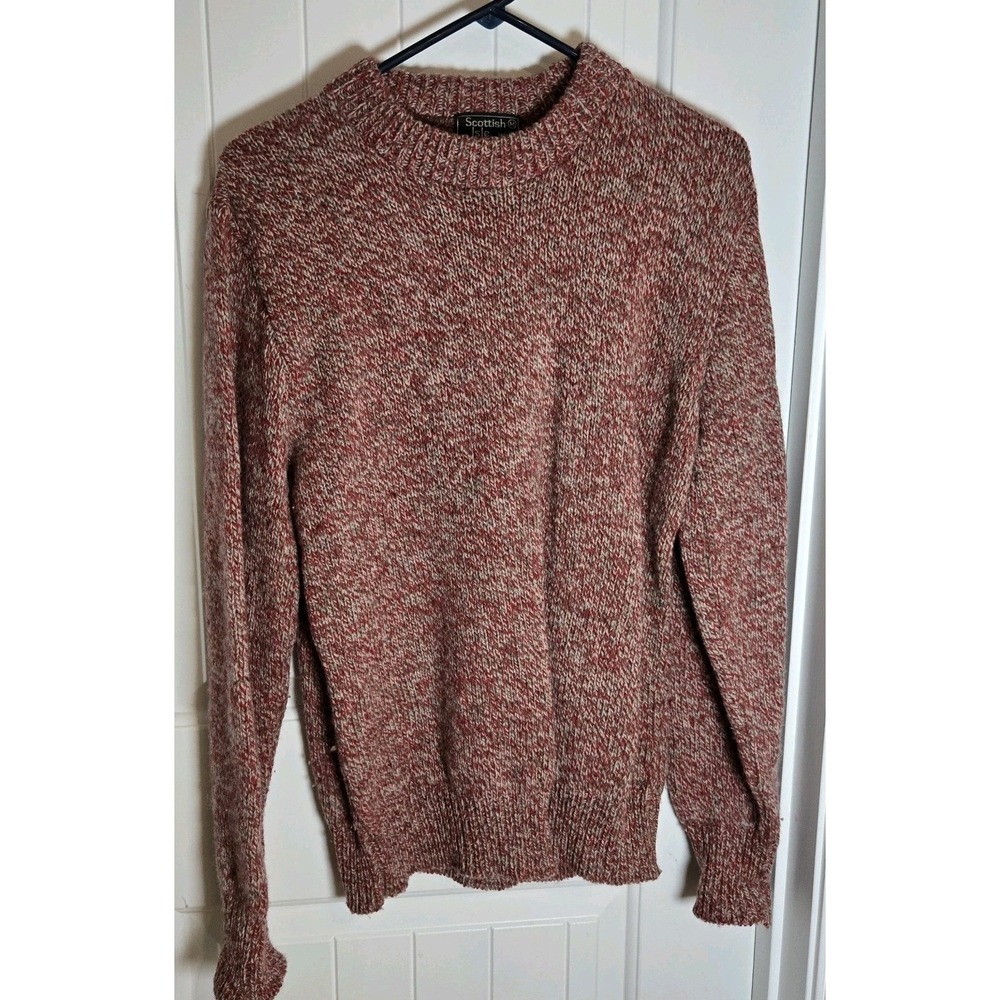 Scottish Isle Sweater Women's M Heathered Red 85% Wool 15% Nylon Vintage